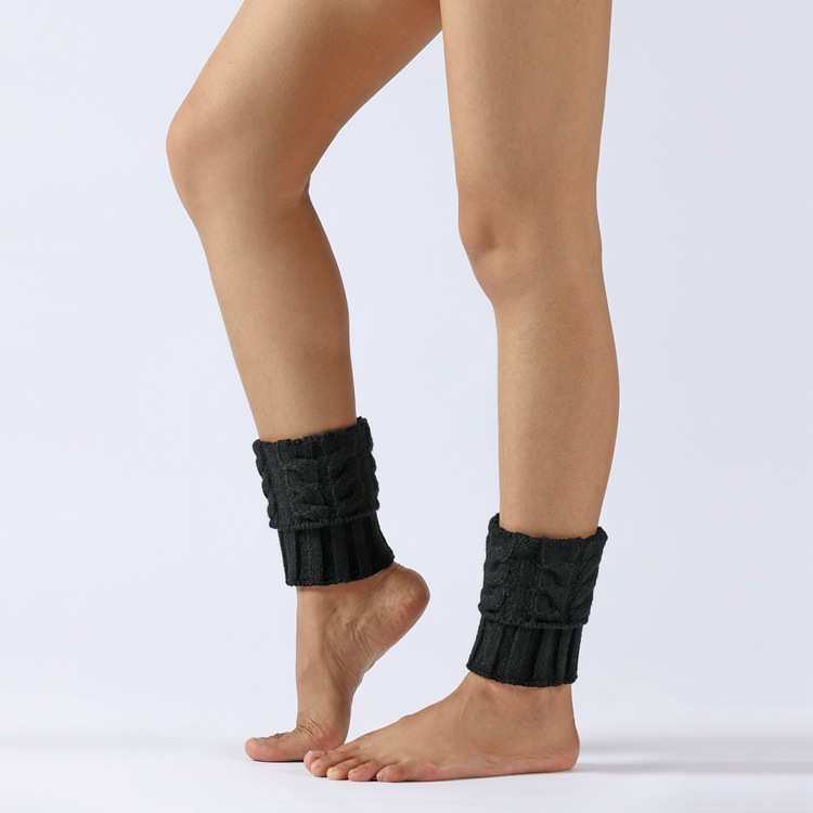 Winter Cable Knit Boot Cuffs Elastic Crochet Leg Warmer Sock Thermal Boot Topper